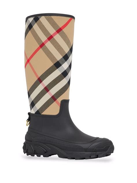 burberry check print rain boots|Burberry Check neoprene rain boots.